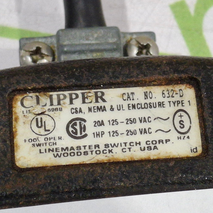 Linemaster Switch Corporation Linemaster Switch Corporation Clipper 632-D Foot Switch Surgical Equipment reLink Online