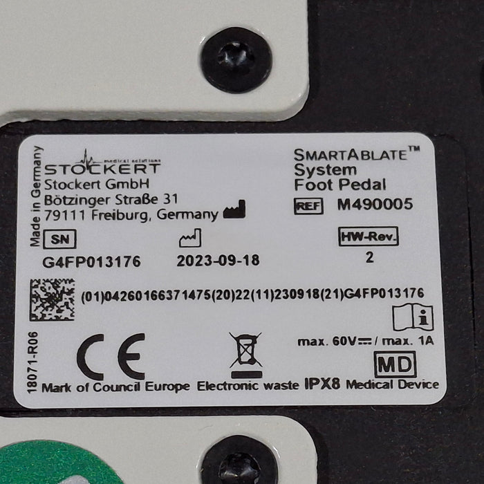 Stockert GmbH SmartAblate System Foot Pedal