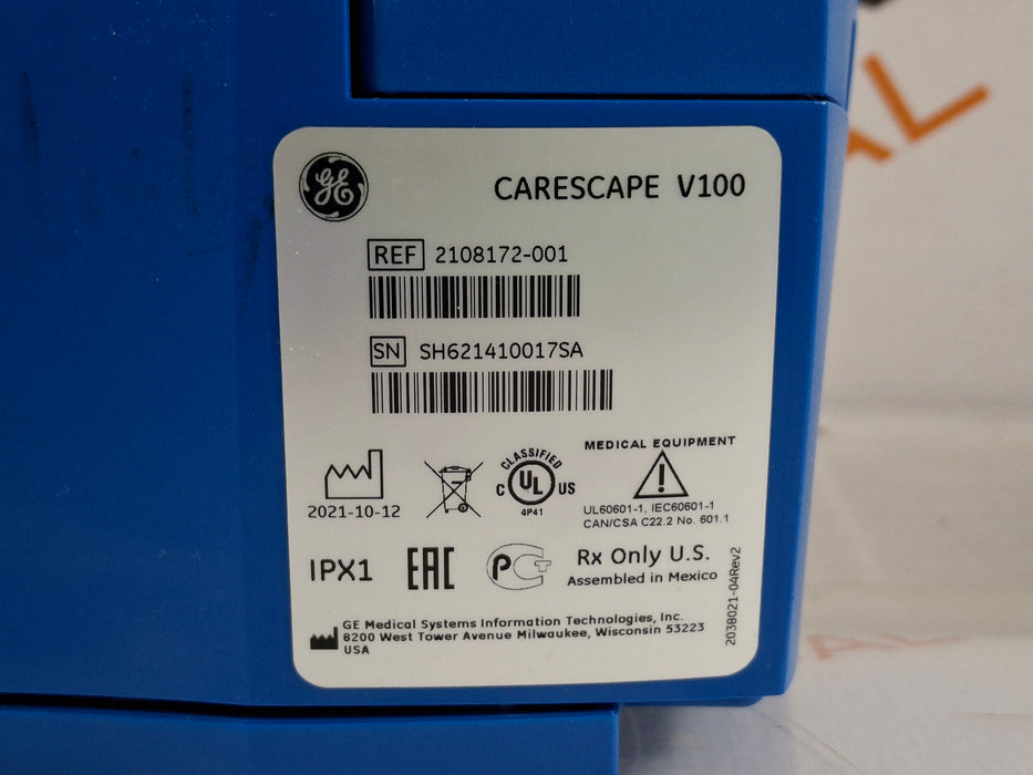 GE Healthcare Dinamap V100 - NIBP, SpO2, Temp Vital Signs Monitor
