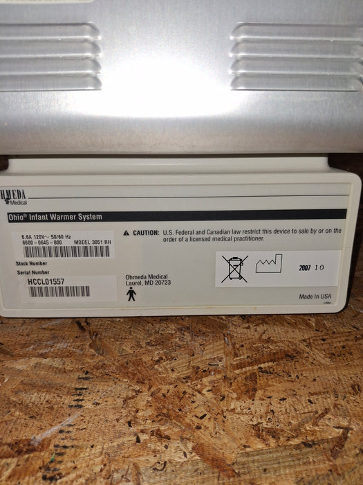 Ohmeda Medical Ohmeda Medical Ohio 3051 Infant Warmer Infant Warmers and Incubators reLink Online