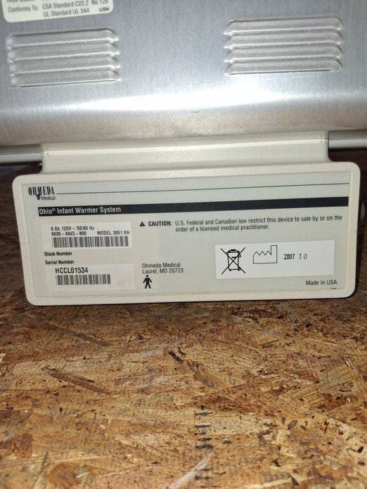 Ohmeda Medical Ohmeda Medical Ohio 3051 Infant Warmer Infant Warmers and Incubators reLink Online