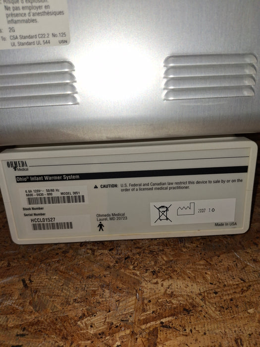 Ohmeda Medical Ohmeda Medical Ohio 3051 Infant Warmer Infant Warmers and Incubators reLink Online