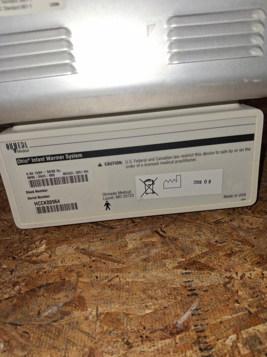 Ohmeda Medical Ohmeda Medical Ohio 3051 Infant Warmer Infant Warmers and Incubators reLink Online