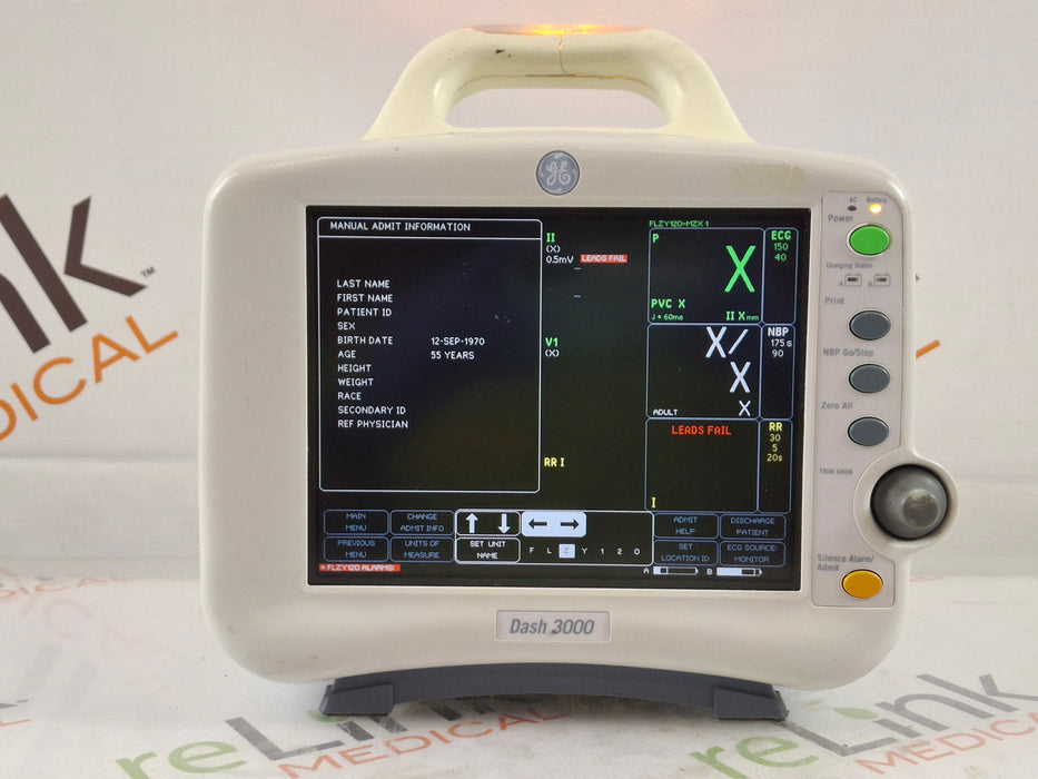 GE Healthcare Dash 3000 - GE/Nellcor SpO2 Patient Monitor