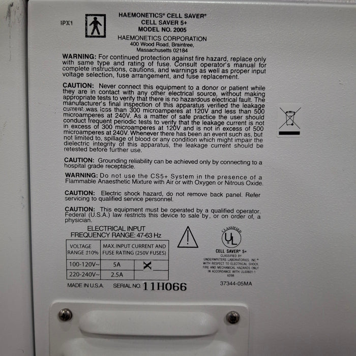 Haemonetics Haemonetics Cell Saver 5+ Autologous Blood Recovery System Cardiology reLink Online