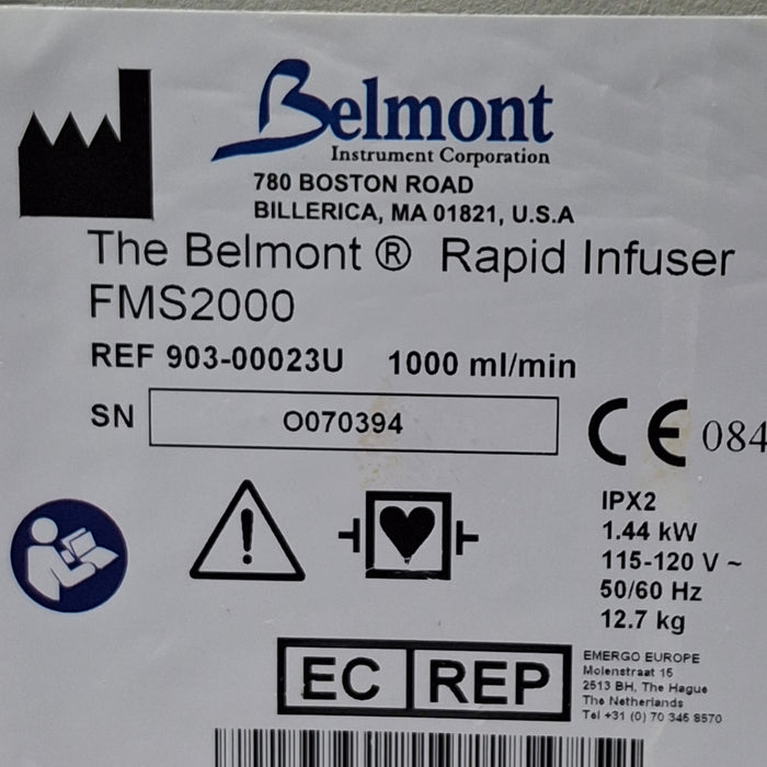 Belmont Instrument Corporation FMS2000 Rapid Infuser