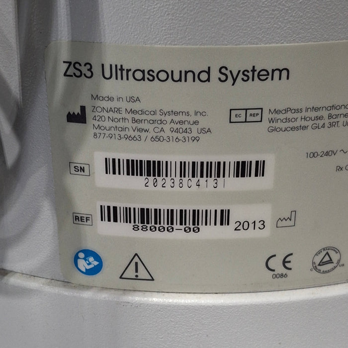 Zonare ZS3 Ultrasound