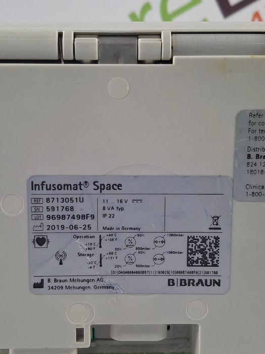 B. Braun Infusomat Space w/Pole Clamp & AC Adapter Infusion Pump