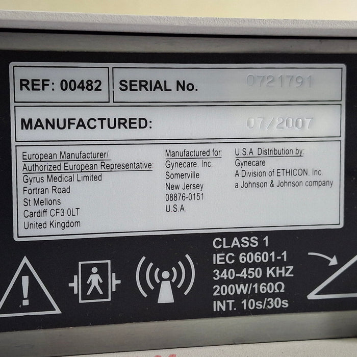 Ethicon Inc. Gynecare VersaPoint Bipolar Electrosurgery Generator System