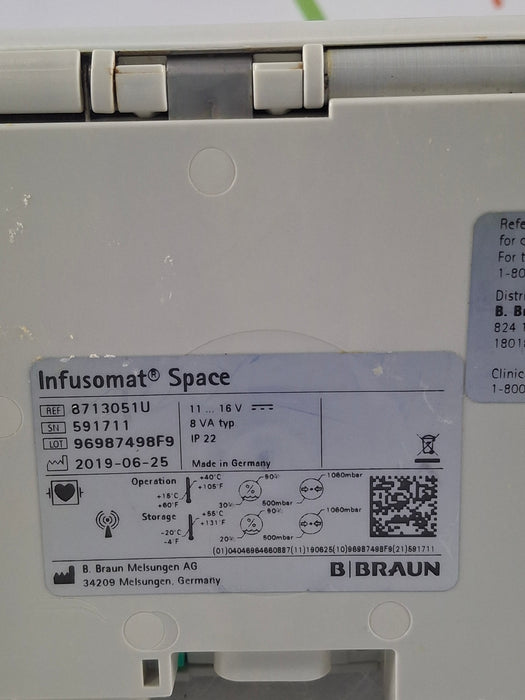 B. Braun B. Braun Infusomat Space w/Pole Clamp & AC Adapter Infusion Pump Infusion Pump reLink Online