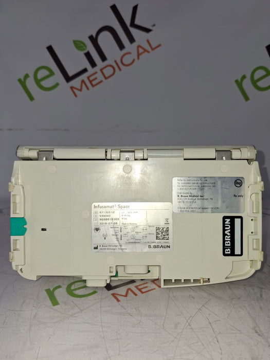 B. Braun Infusomat Space w/Pole Clamp & AC Adapter Infusion Pump