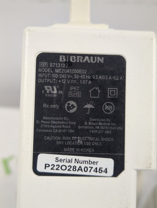 B. Braun Infusomat Space w/Pole Clamp & AC Adapter Infusion Pump