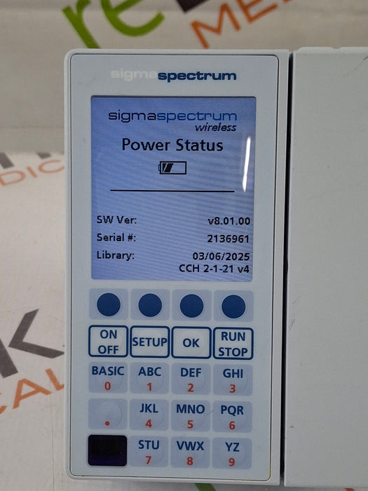 Baxter Sigma Spectrum 8.01.00 w/o Battery Infusion Pump