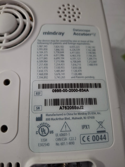 Mindray Mindray Datascope Accutorr V Vital Signs Monitor Patient Monitors reLink Online