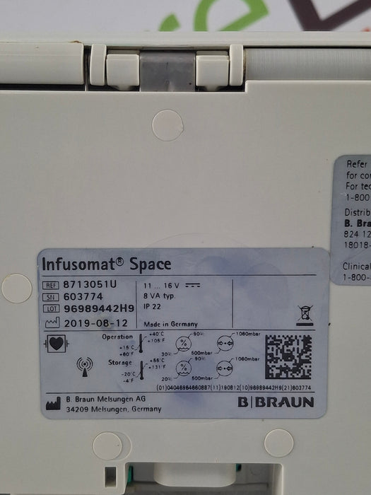 B. Braun B. Braun Infusomat Space w/Pole Clamp & AC Adapter Infusion Pump Infusion Pump reLink Online
