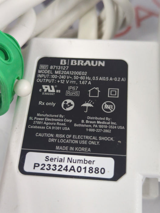 B. Braun Infusomat Space w/Pole Clamp & AC Adapter Infusion Pump