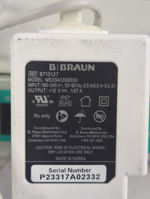B. Braun Infusomat Space w/Pole Clamp & AC Adapter Infusion Pump