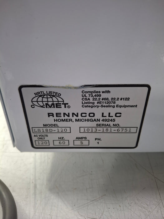 Rennco, Inc LS18D-120 Lift Sealing Machine