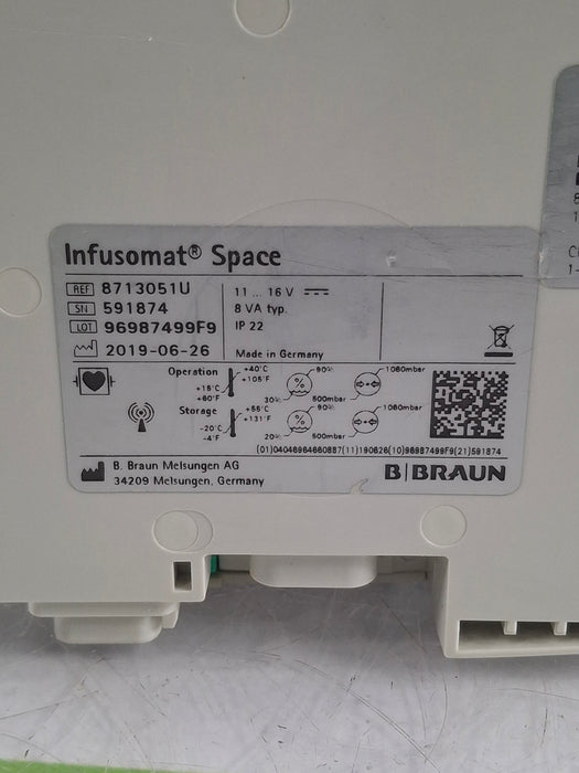 B. Braun Infusomat Space w/Pole Clamp & AC Adapter Infusion Pump