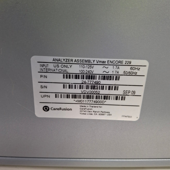 Viasys Healthcare Vmax Encore 229 Pumonary Analyzer