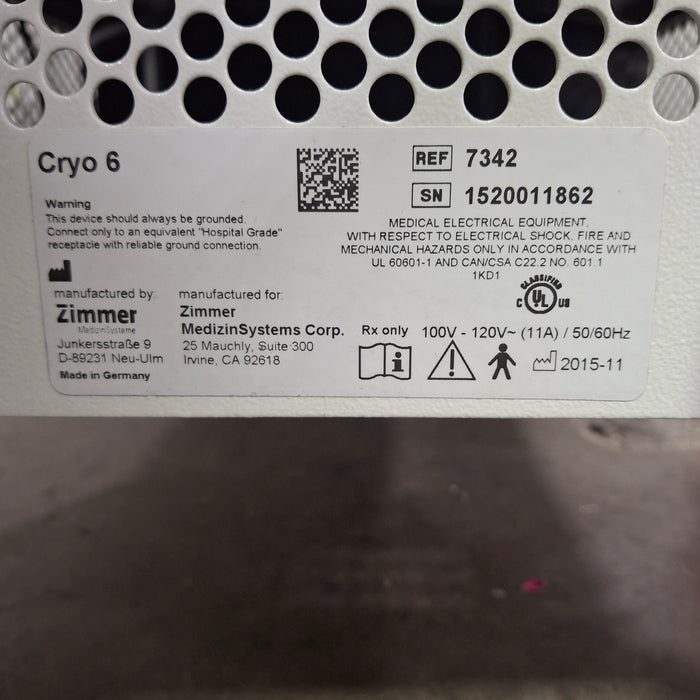 Zimmer Cryo 6 Cold Air Chiller