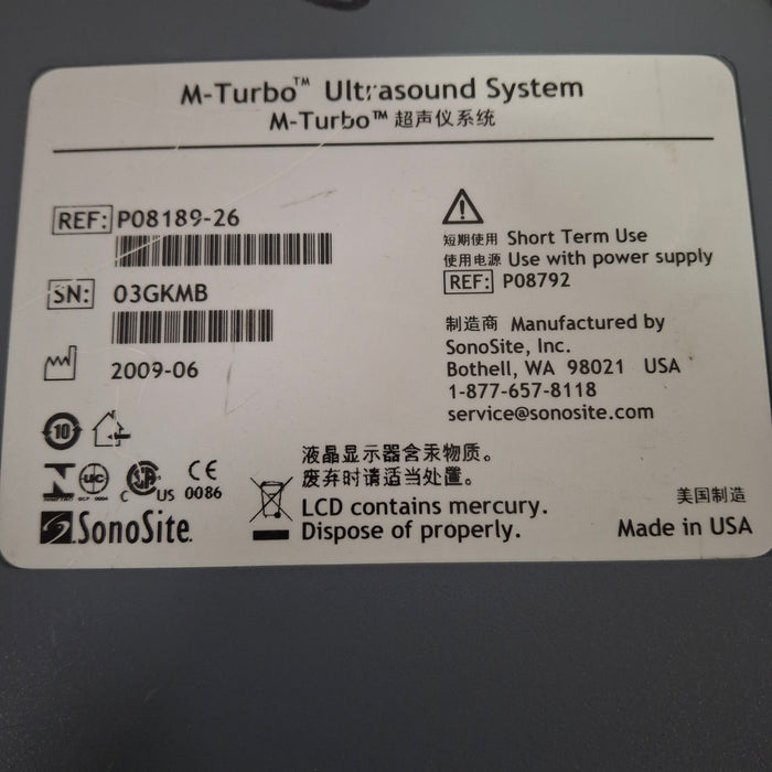 Sonosite M-Turbo Ultrasound