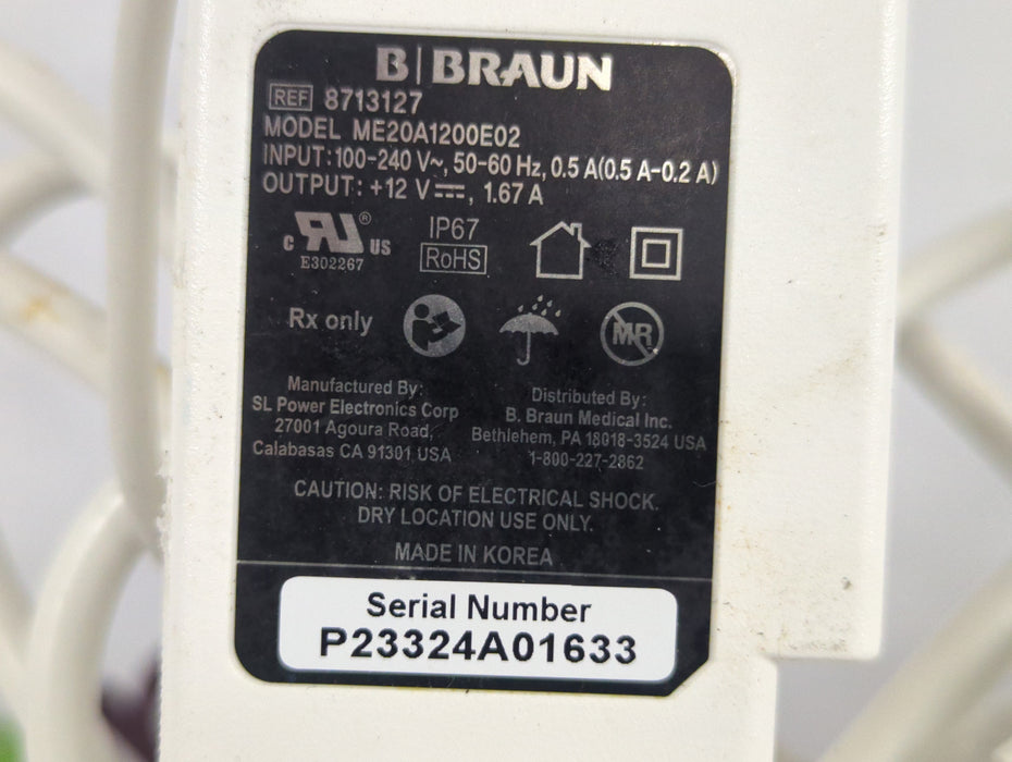 B. Braun Infusomat Space w/Pole Clamp & AC Adapter Infusion Pump