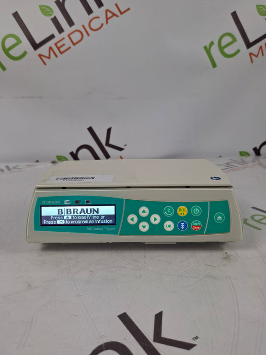 B. Braun Infusomat Space w/Pole Clamp & AC Adapter Infusion Pump