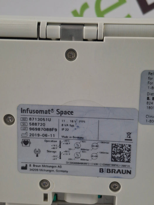 B. Braun B. Braun Infusomat Space w/Pole Clamp & AC Adapter Infusion Pump Infusion Pump reLink Online