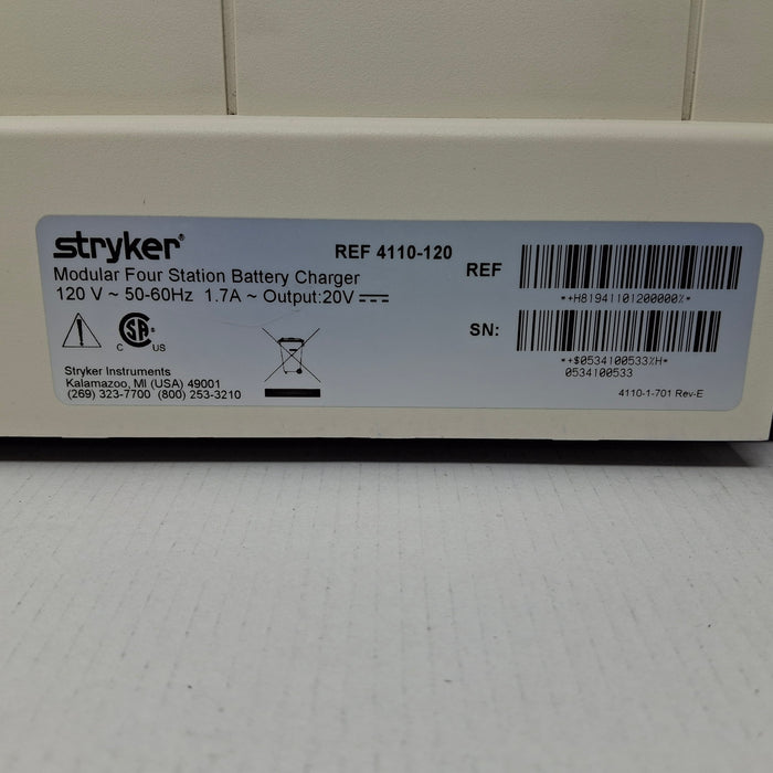 Stryker 4110-120 Four Station Battery Charger