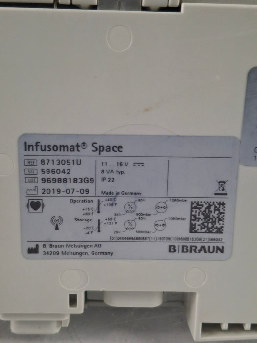 B. Braun Infusomat Space w/Pole Clamp & AC Adapter Infusion Pump