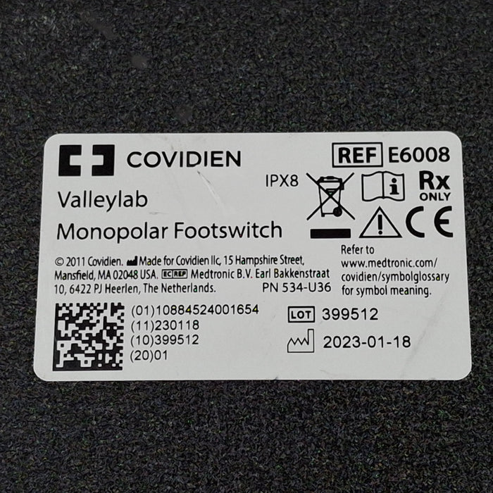 Covidien E6008B Valleylab Monopolar Footswitch