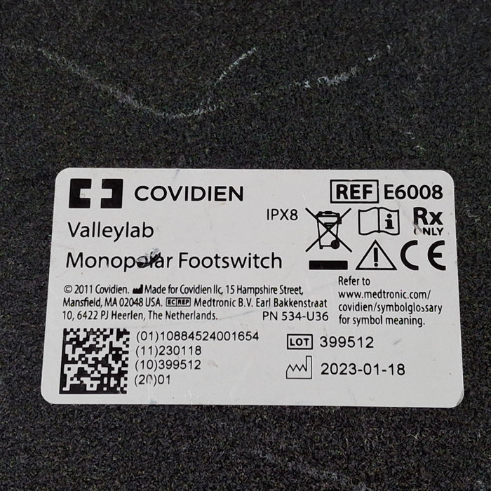 Valleylab E6008 Monopolar Electrosurgical Footswitch
