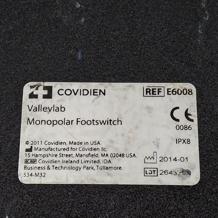 Valleylab E6008 Monopolar Electrosurgical Footswitch