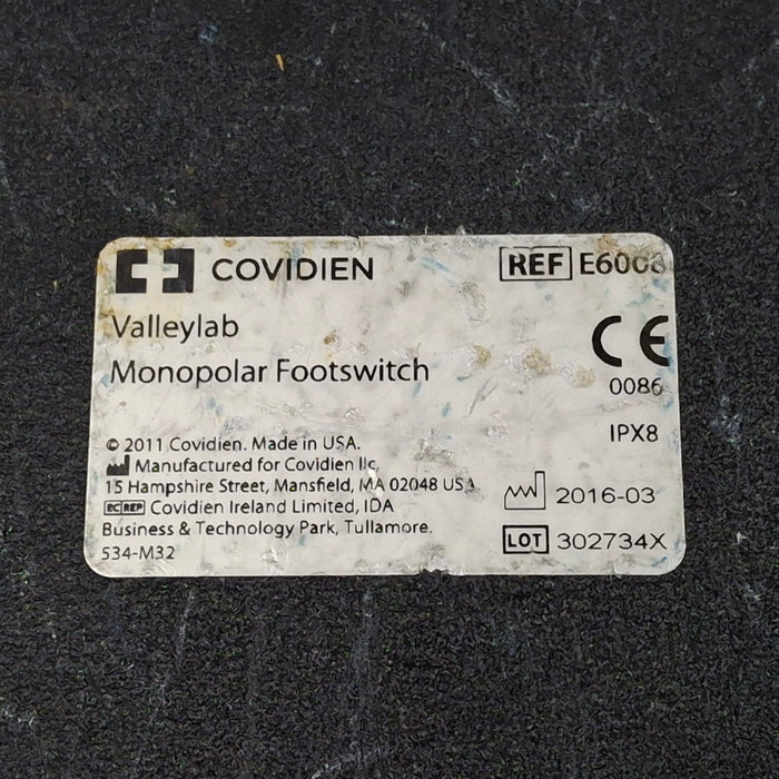 Valleylab E6008 Monopolar Electrosurgical Footswitch