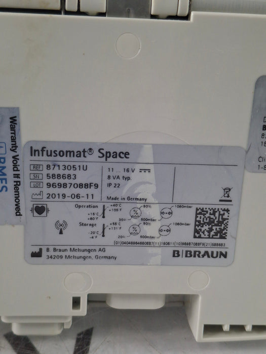 B. Braun Infusomat Space w/Pole Clamp & AC Adapter Infusion Pump