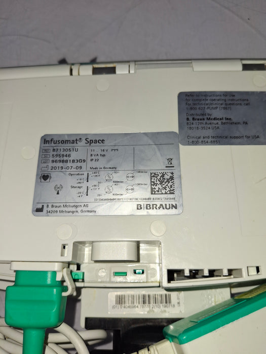 B. Braun B. Braun Infusomat Space w/Pole Clamp & AC Adapter Infusion Pump Infusion Pump reLink Online