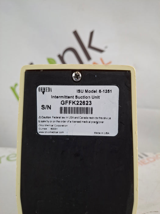 Ohmeda Medical ISU Model 6-1251 Intermittent Suction Unit