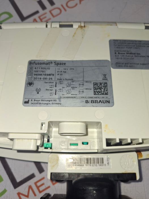 B. Braun Infusomat Space w/Pole Clamp & AC Adapter Infusion Pump