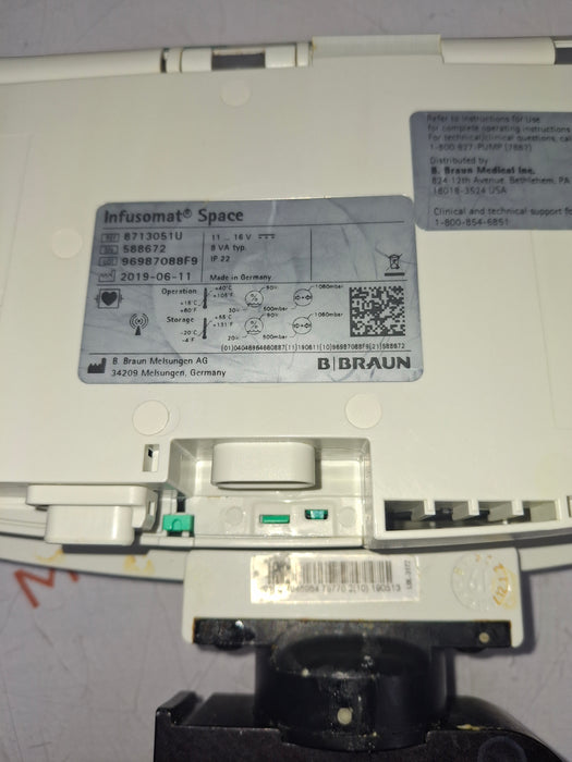 B. Braun B. Braun Infusomat Space w/Pole Clamp & AC Adapter Infusion Pump Infusion Pump reLink Online