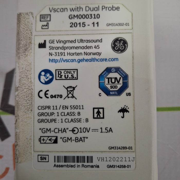 GE Healthcare V-Scan Dual Probe Handheld Ultrasound