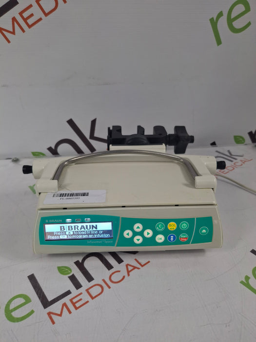 B. Braun Infusomat Space w/Pole Clamp & AC Adapter Infusion Pump