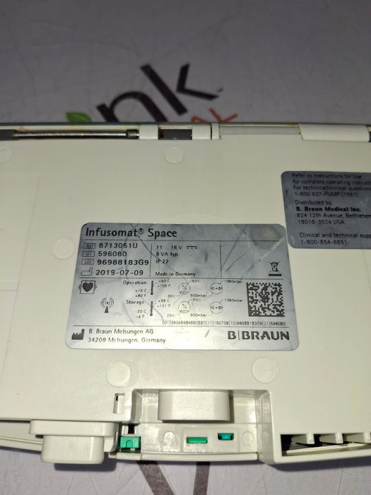 B. Braun B. Braun Infusomat Space w/Pole Clamp & AC Adapter Infusion Pump Infusion Pump reLink Online