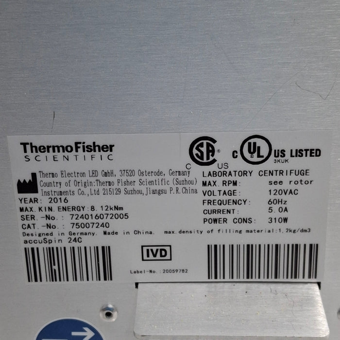 Fisher Scientific Fisher Scientific accuspin 24c Benchtop Centrifuge Centrifuges reLink Online