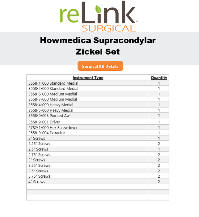 Howmedica Osteonics Corp. Supracondylar Zickel Set