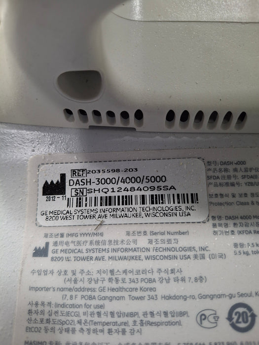 GE Healthcare GE Healthcare Dash 4000 - GE/Nellcor SpO2 Patient Monitor Patient Monitors reLink Online