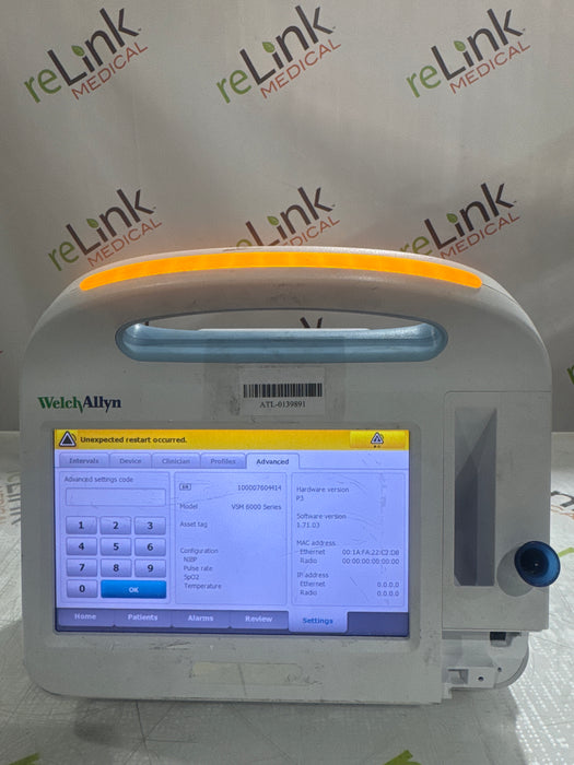 Welch Allyn Welch Allyn Connex 6400 64NTXX Vital Signs Monitor Patient Monitors reLink Online