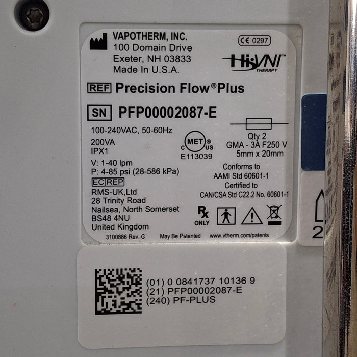Vapotherm Precision Flow Plus Meter Humidifier