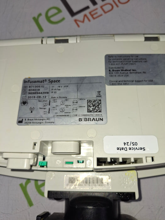 B. Braun B. Braun Infusomat Space w/Pole Clamp & AC Adapter Infusion Pump Infusion Pump reLink Online