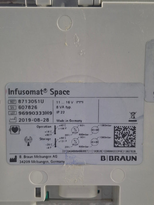 B. Braun Infusomat Space w/Pole Clamp & AC Adapter Infusion Pump
